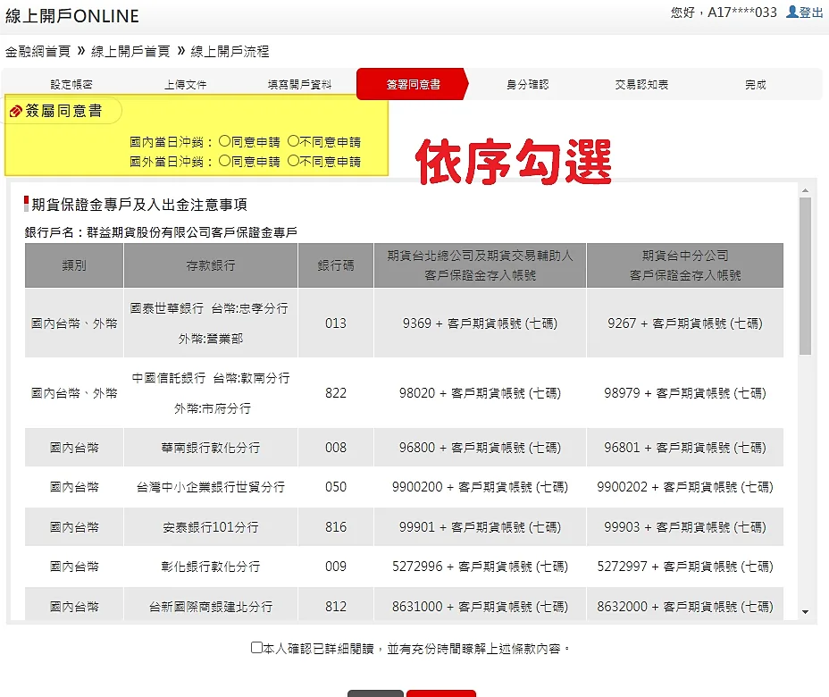 群益期貨網頁版開戶步驟 10：送出申請